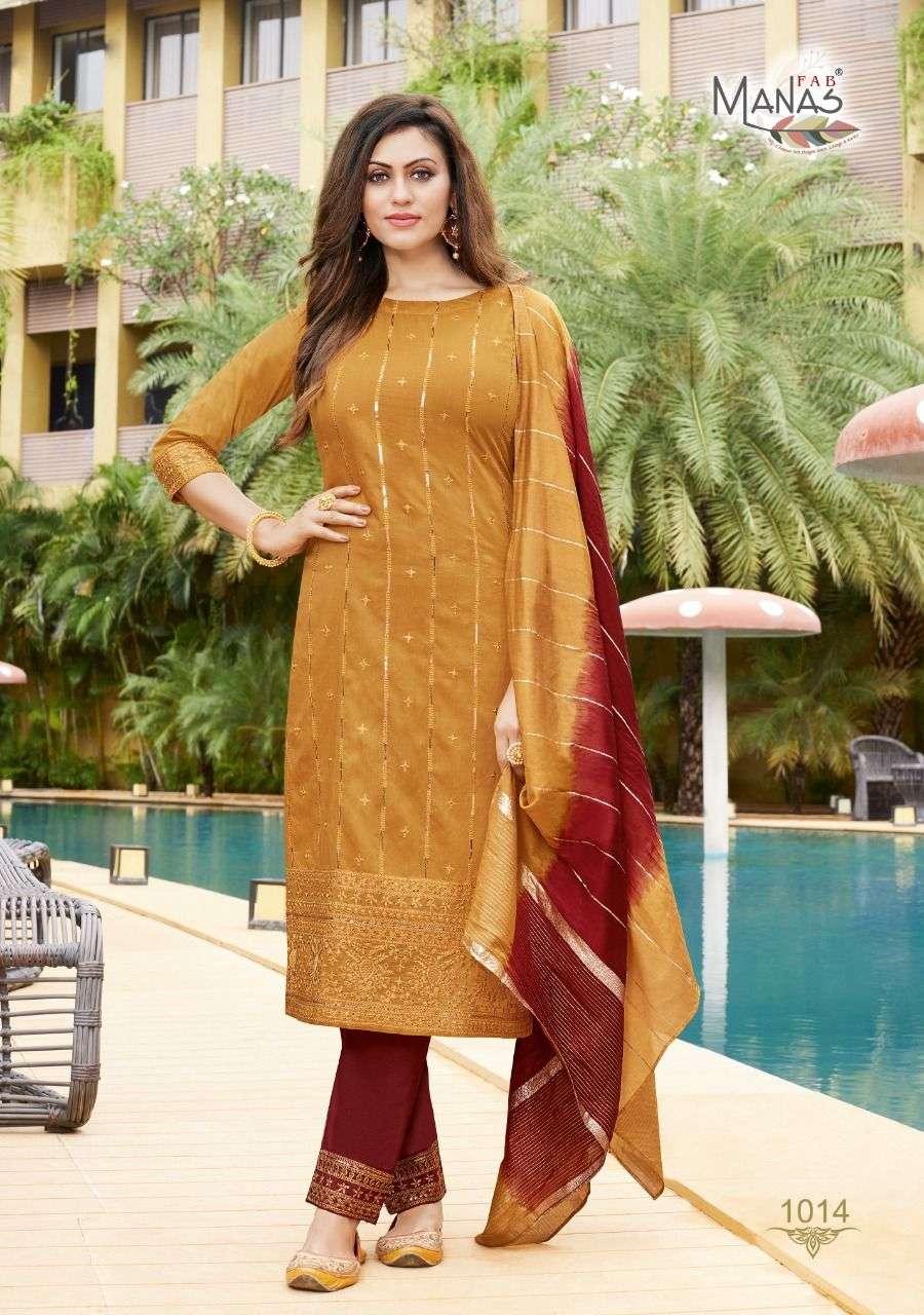 LUCKNOWI VOL-3 BY MANAS FAB 1003 TO 1008 SERIES BEAUTIFUL SUITS COLORFUL STYLISH FANCY CASUAL WEAR & ETHNIC WEAR FANCY DRESSES AT WHOLESALE PRICE