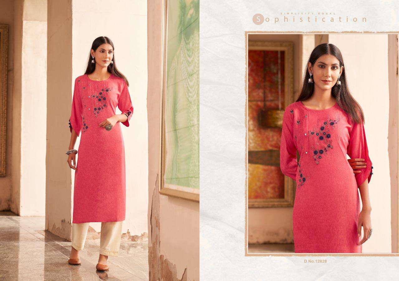 LEEMBOODI BY KIVI 12825 TO 12830 SERIES DESIGNER STYLISH FANCY COLORFUL BEAUTIFUL PARTY WEAR & ETHNIC WEAR COLLECTION FANCY WEAVING EMBROIDERY KURTIS AT WHOLESALE PRICE