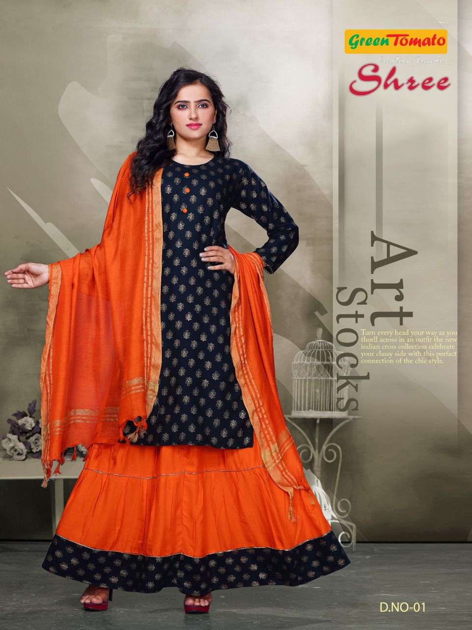 SHREE BY GREEN TOMATO 01 TO 08 SERIES BEAUTIFUL SUITS COLORFUL STYLISH FANCY CASUAL WEAR & ETHNIC WEAR HEAVY RAYON DRESSES AT WHOLESALE PRICE