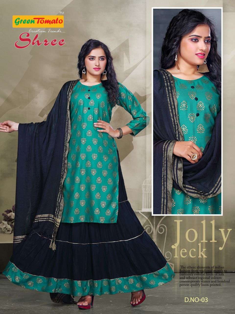 SHREE BY GREEN TOMATO 01 TO 08 SERIES BEAUTIFUL SUITS COLORFUL STYLISH FANCY CASUAL WEAR & ETHNIC WEAR HEAVY RAYON DRESSES AT WHOLESALE PRICE