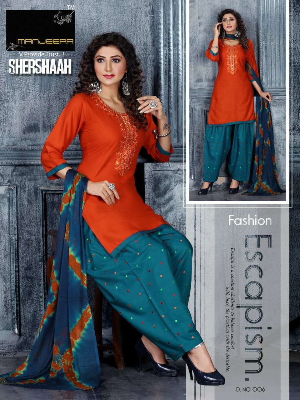 SHERSHAAH BY MANJEERA 001 TO 008 SERIES BEAUTIFUL PATIYALA SUITS COLORFUL STYLISH FANCY CASUAL WEAR & ETHNIC WEAR RAYON DRESSES AT WHOLESALE PRICE