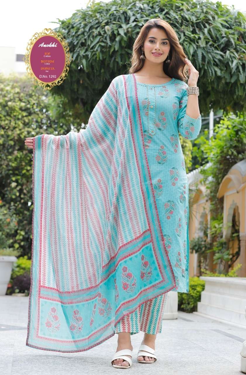 ANOKHI VOL-1 BY FASHID WHOLESALE 1291 TO 1293 SERIES BEAUTIFUL SUITS COLORFUL STYLISH FANCY CASUAL WEAR & ETHNIC WEAR PREMIUM COTTON DRESSES AT WHOLESALE PRICE