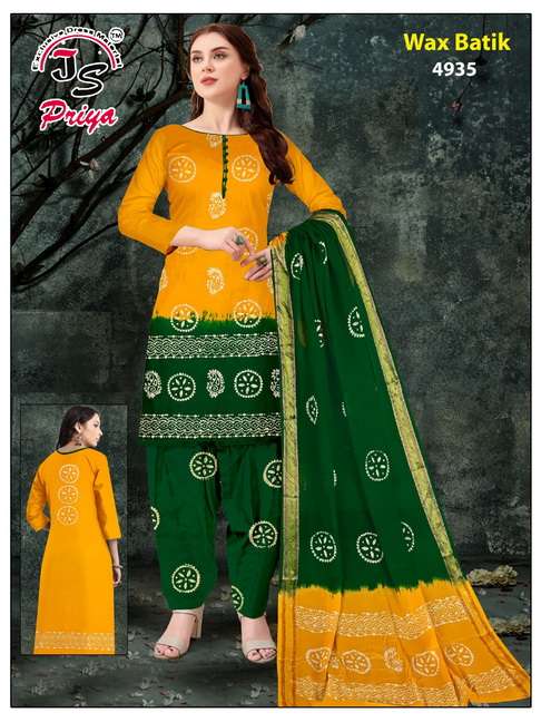 WAX BATIK BY J S PRIYA BEAUTIFUL SUITS COLORFUL STYLISH FANCY CASUAL WEAR & ETHNIC WEAR PURE COTTON DRESSES AT WHOLESALE PRICE