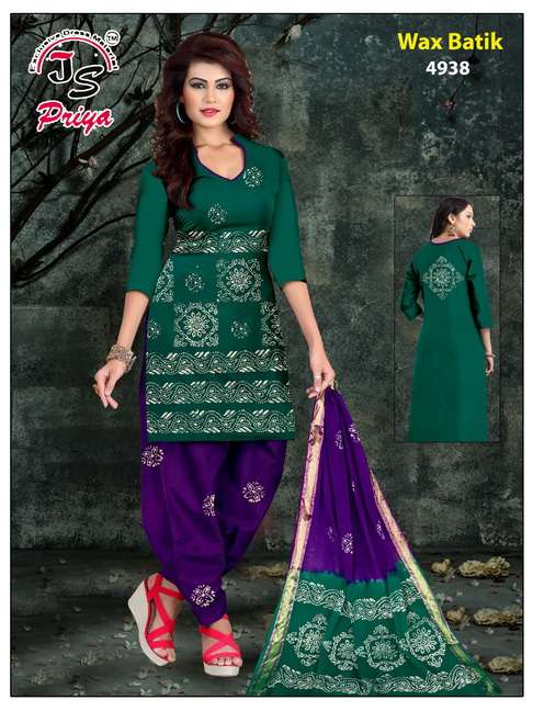 WAX BATIK BY J S PRIYA BEAUTIFUL SUITS COLORFUL STYLISH FANCY CASUAL WEAR & ETHNIC WEAR PURE COTTON DRESSES AT WHOLESALE PRICE
