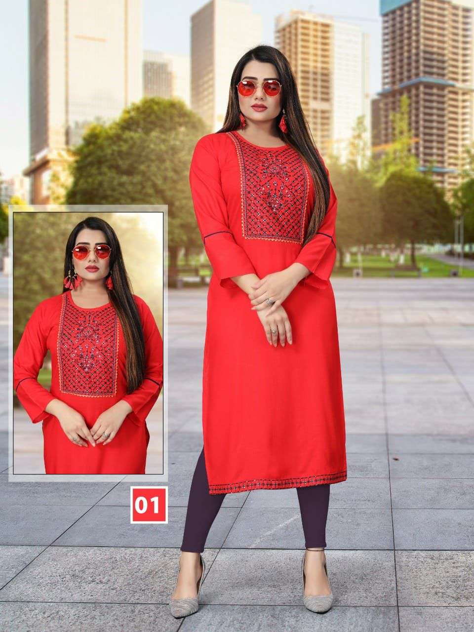 ZALAK BY BEAUTY QUEEN 01 TO 09 SERIES DESIGNER STYLISH FANCY COLORFUL BEAUTIFUL PARTY WEAR & ETHNIC WEAR COLLECTION RAYON EMBROIDERY KURTIS AT WHOLESALE PRICE