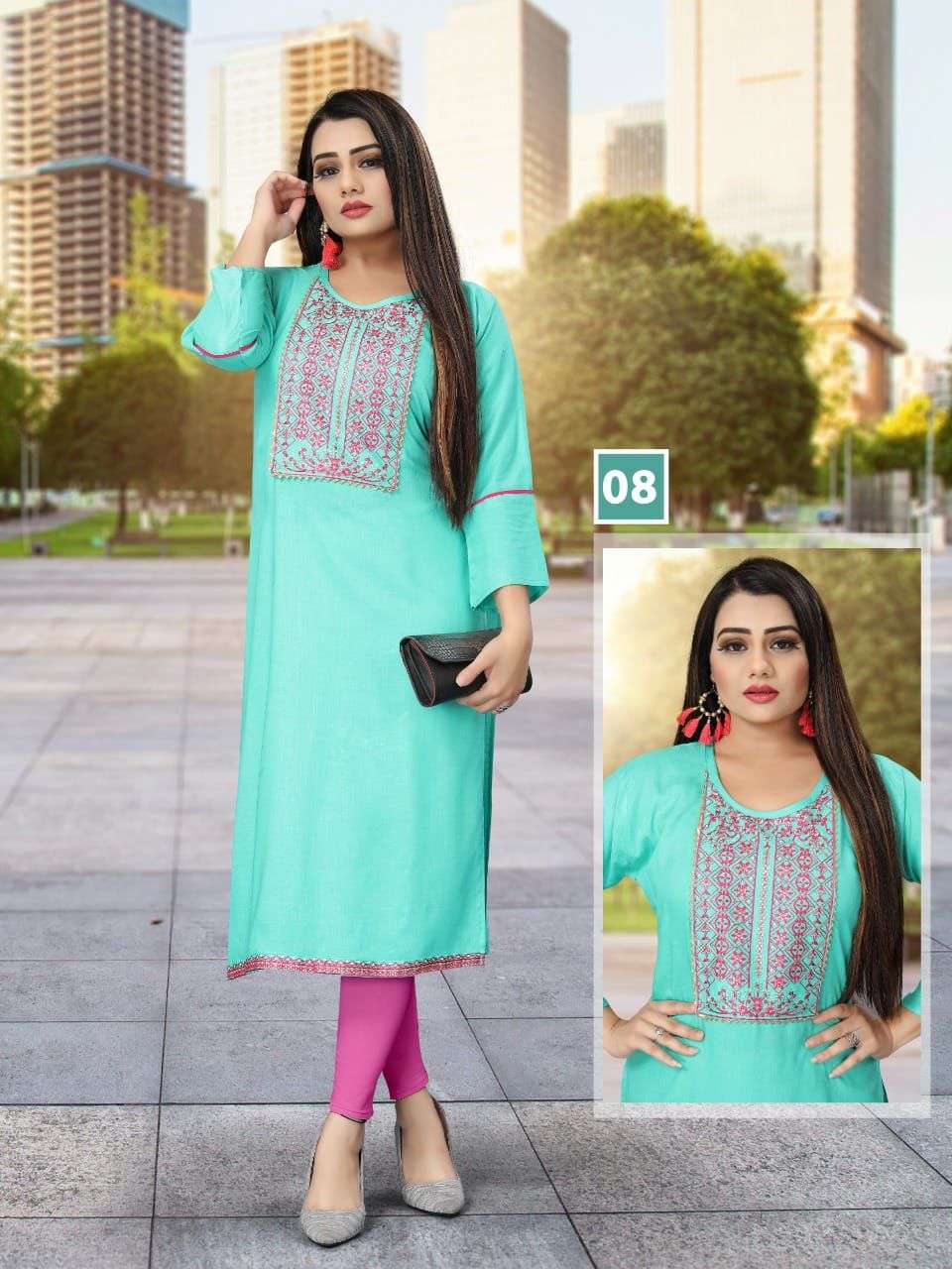 ZALAK BY BEAUTY QUEEN 01 TO 09 SERIES DESIGNER STYLISH FANCY COLORFUL BEAUTIFUL PARTY WEAR & ETHNIC WEAR COLLECTION RAYON EMBROIDERY KURTIS AT WHOLESALE PRICE