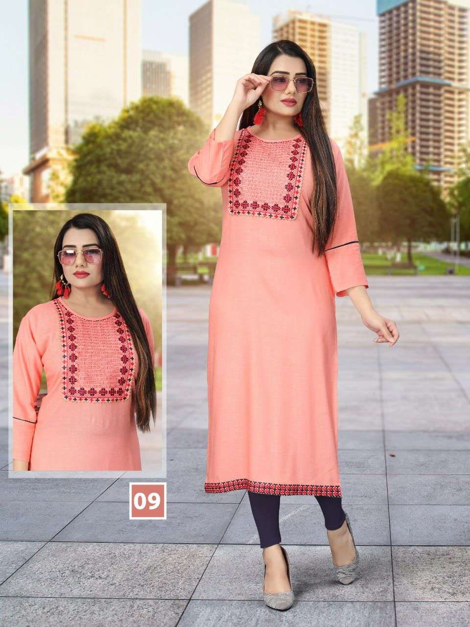 ZALAK BY BEAUTY QUEEN 01 TO 09 SERIES DESIGNER STYLISH FANCY COLORFUL BEAUTIFUL PARTY WEAR & ETHNIC WEAR COLLECTION RAYON EMBROIDERY KURTIS AT WHOLESALE PRICE