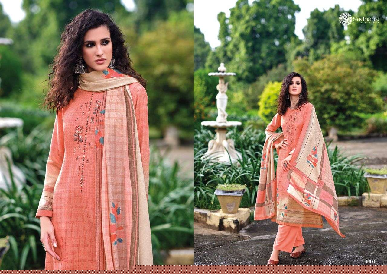 BLOSSOM BY SADHANA FASHION 10073 TO 10078 SERIES BEAUTIFUL STYLISH SUITS FANCY COLORFUL CASUAL WEAR & ETHNIC WEAR & READY TO WEAR PURE PASHMINA PRINTED DRESSES AT WHOLESALE PRICE