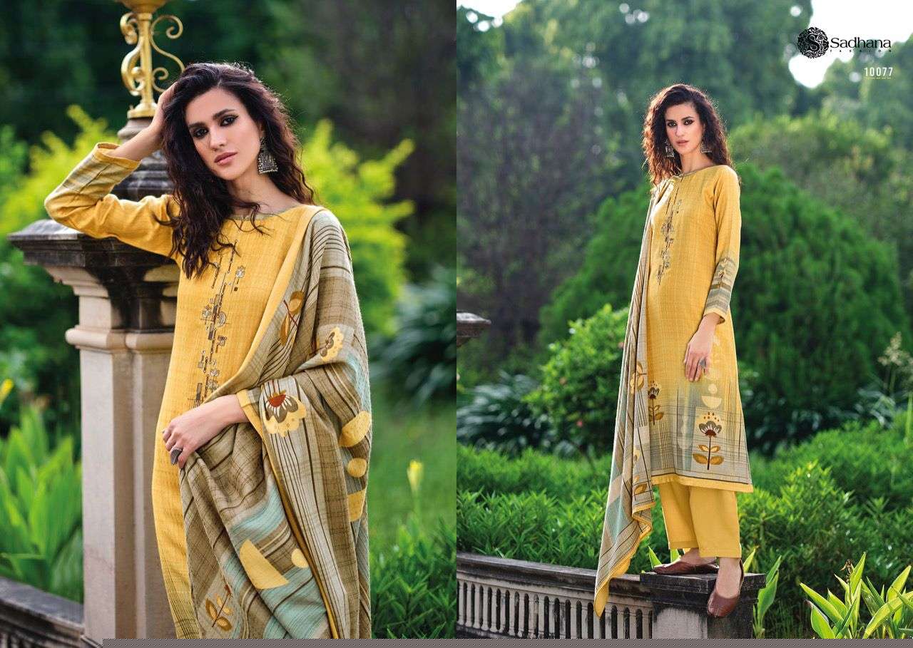 BLOSSOM BY SADHANA FASHION 10073 TO 10078 SERIES BEAUTIFUL STYLISH SUITS FANCY COLORFUL CASUAL WEAR & ETHNIC WEAR & READY TO WEAR PURE PASHMINA PRINTED DRESSES AT WHOLESALE PRICE