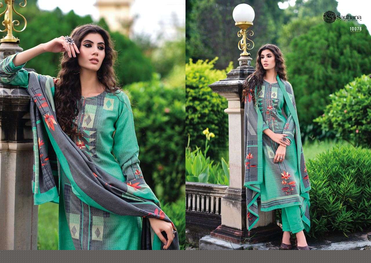 BLOSSOM BY SADHANA FASHION 10073 TO 10078 SERIES BEAUTIFUL STYLISH SUITS FANCY COLORFUL CASUAL WEAR & ETHNIC WEAR & READY TO WEAR PURE PASHMINA PRINTED DRESSES AT WHOLESALE PRICE
