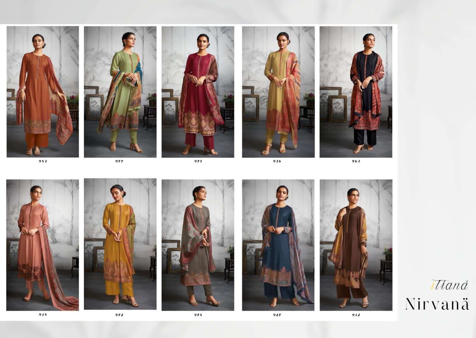 NIRVANA BY ITRANA BEAUTIFUL STYLISH SUITS FANCY COLORFUL CASUAL WEAR & ETHNIC WEAR & READY TO WEAR TWILL PRINTED DRESSES AT WHOLESALE PRICE
