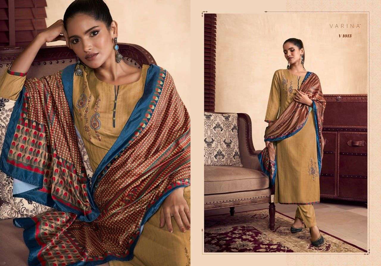 NIMAISHA BY VARINA 1011 TO 1018 SERIES BEAUTIFUL SUITS COLORFUL STYLISH FANCY CASUAL WEAR & ETHNIC WEAR PASHMINA PRINT DRESSES AT WHOLESALE PRICE