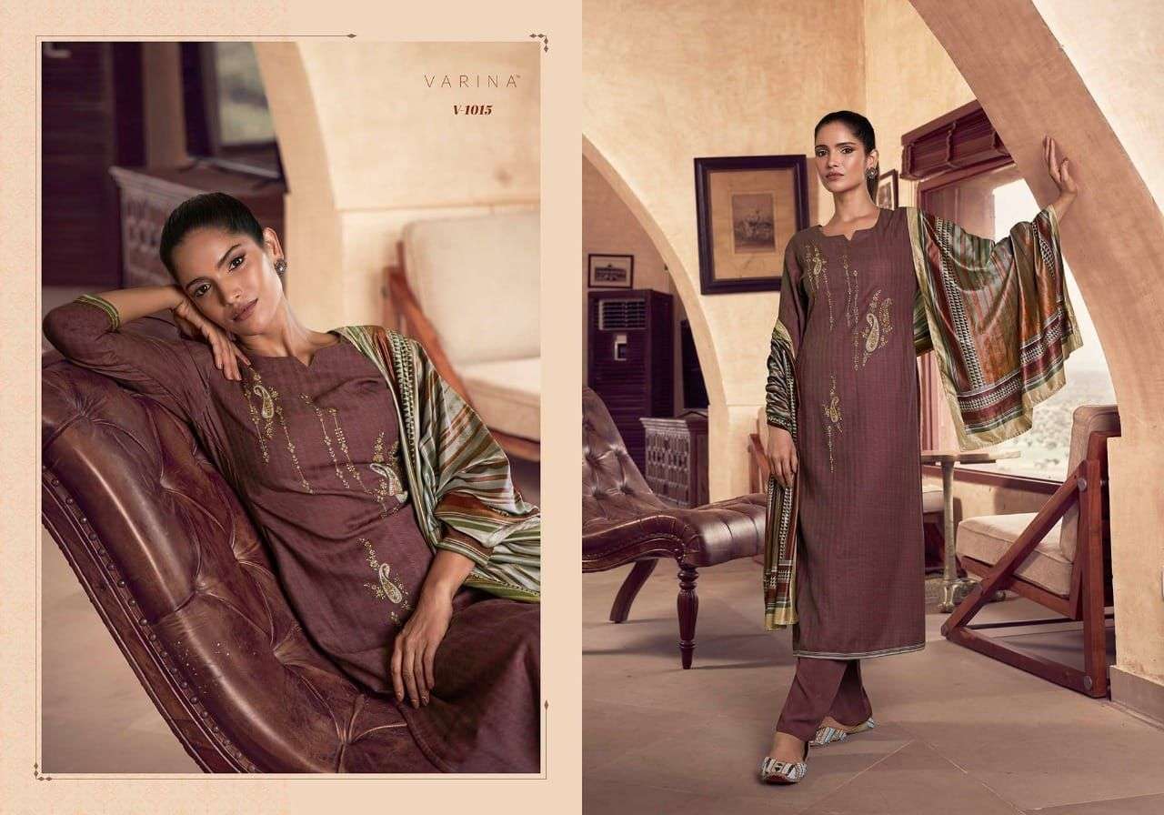 NIMAISHA BY VARINA 1011 TO 1018 SERIES BEAUTIFUL SUITS COLORFUL STYLISH FANCY CASUAL WEAR & ETHNIC WEAR PASHMINA PRINT DRESSES AT WHOLESALE PRICE