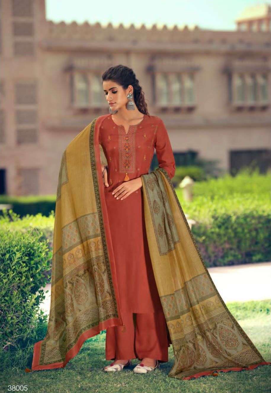 ELEGANCE VOL-2 BY ZOYA 38001 TO 38005 SERIES BEAUTIFUL SUITS COLORFUL STYLISH FANCY CASUAL WEAR & ETHNIC WEAR FANCY DRESSES AT WHOLESALE PRICE