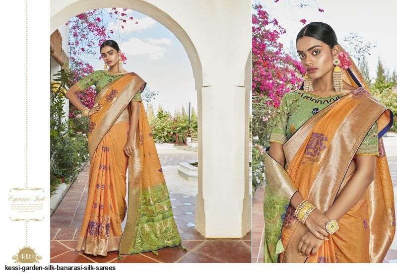 GARDEN SILK BY KESSI FABRICS 4931 TO 4940 SERIES INDIAN TRADITIONAL WEAR COLLECTION BEAUTIFUL STYLISH FANCY COLORFUL PARTY WEAR & OCCASIONAL WEAR COTTON BANARASI SILK SAREES AT WHOLESALE PRICE