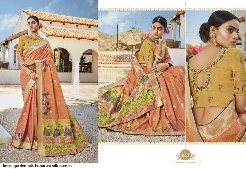 GARDEN SILK BY KESSI FABRICS 4931 TO 4940 SERIES INDIAN TRADITIONAL WEAR COLLECTION BEAUTIFUL STYLISH FANCY COLORFUL PARTY WEAR & OCCASIONAL WEAR COTTON BANARASI SILK SAREES AT WHOLESALE PRICE