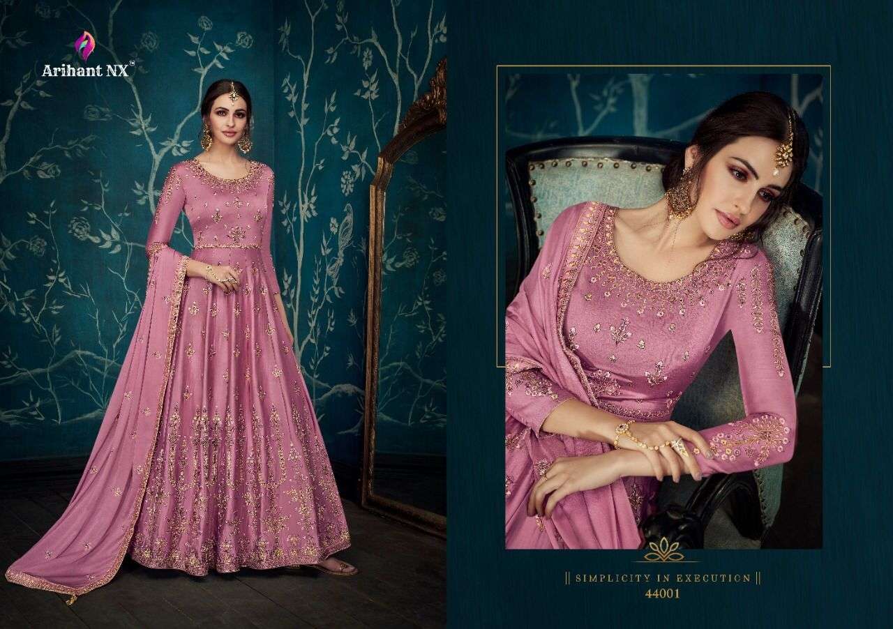 ARIHANT NX HIT COLLECTION BY ARIHNAT NX BEAUTIFUL SUITS COLORFUL STYLISH FANCY CASUAL WEAR & ETHNIC WEAR GEORGETTE/SILK DRESSES AT WHOLESALE PRICE