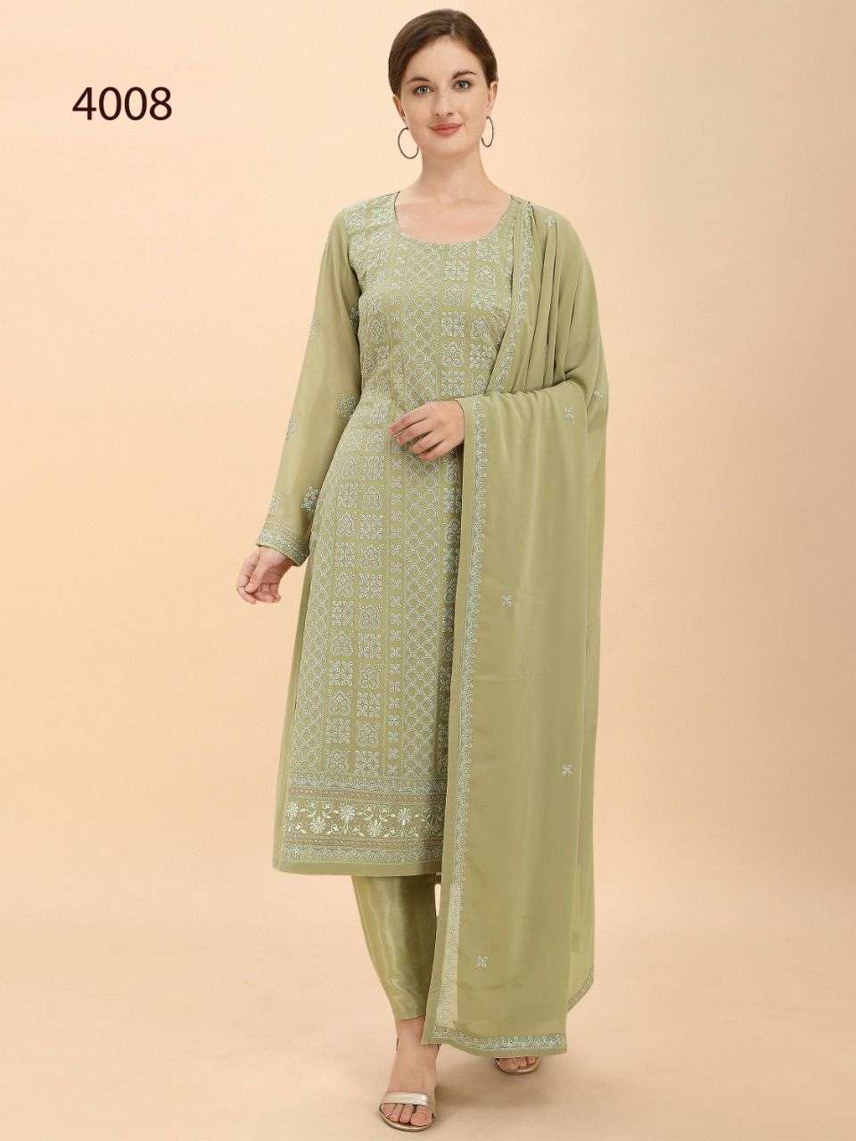 AVIGHAYA 4005 SERIES BY AVIGHAYA 4005 TO 4009 SERIES BEAUTIFUL STYLISH ANARKALI SUITS FANCY COLORFUL CASUAL WEAR & ETHNIC WEAR & READY TO WEAR REAL GEORGETTE DRESSES AT WHOLESALE PRICE