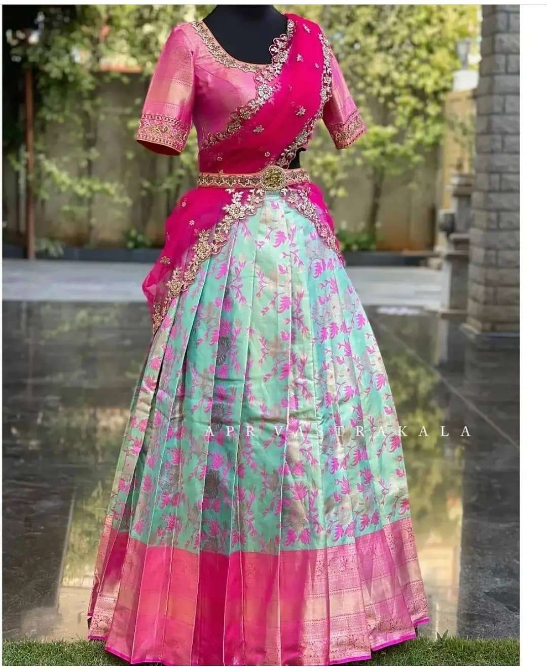 HALF SAREES VOL-38 BY FASHID WHOLESALE 3801 TO 3804 SERIES INDIAN TRADITIONAL WEAR COLLECTION BEAUTIFUL STYLISH FANCY COLORFUL PARTY WEAR & OCCASIONAL WEAR KANJIVARAM SILK SAREES AT WHOLESALE PRICE