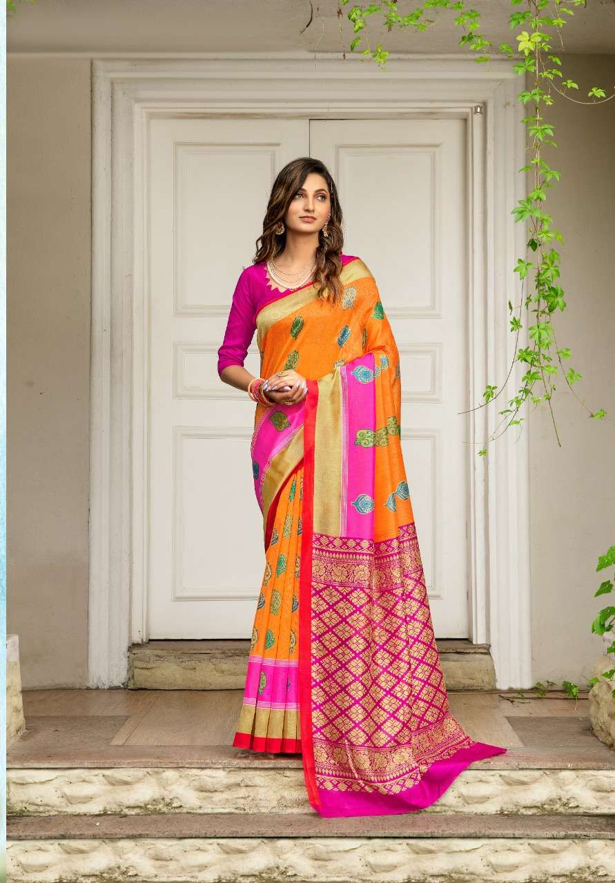 WEAVES VATIKA SILK BY SIDDHANT WEAVES 78001 TO 78008 SERIES INDIAN TRADITIONAL WEAR COLLECTION BEAUTIFUL STYLISH FANCY COLORFUL PARTY WEAR & OCCASIONAL WEAR COTTON SILK SAREES AT WHOLESALE PRICE