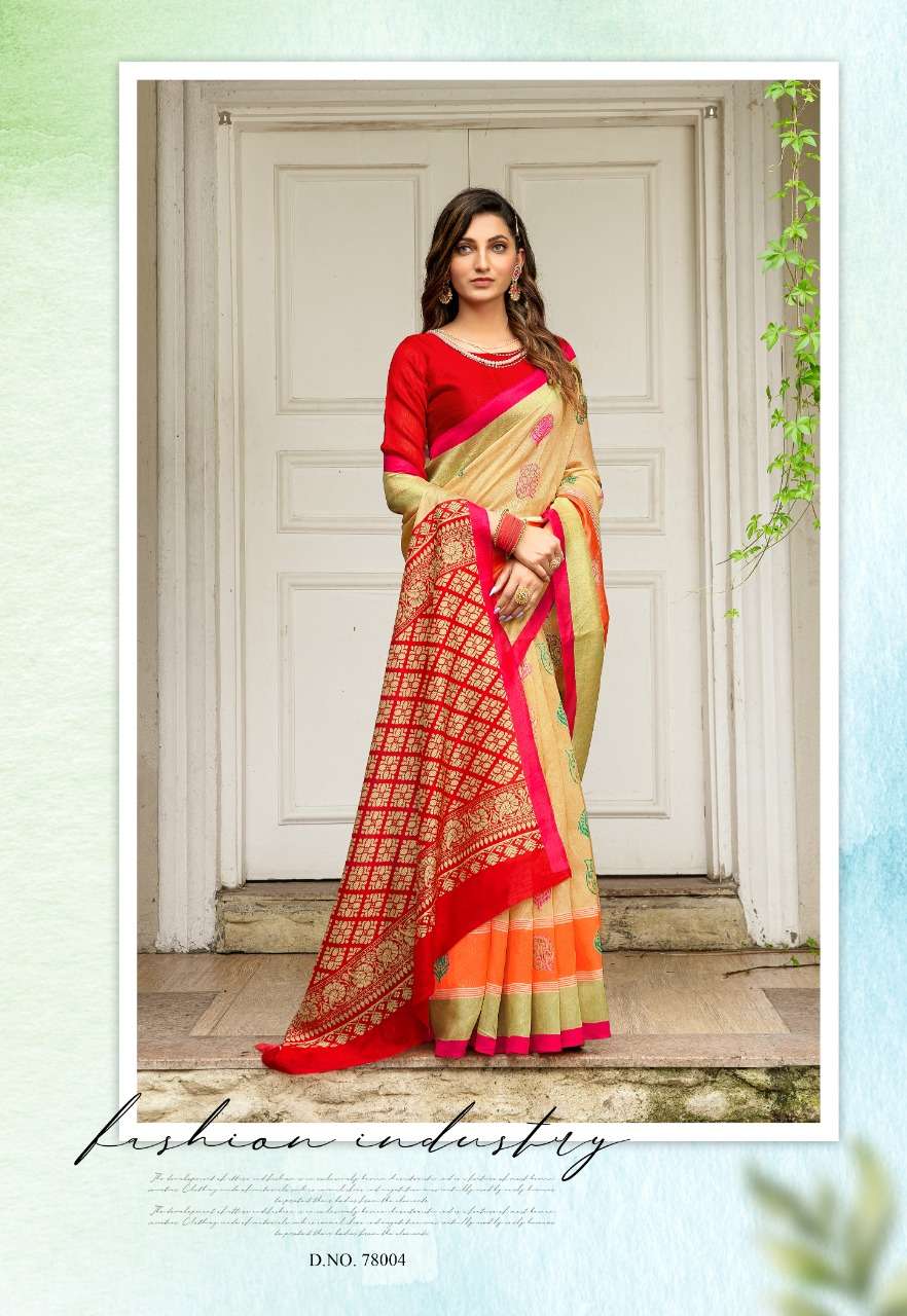 WEAVES VATIKA SILK BY SIDDHANT WEAVES 78001 TO 78008 SERIES INDIAN TRADITIONAL WEAR COLLECTION BEAUTIFUL STYLISH FANCY COLORFUL PARTY WEAR & OCCASIONAL WEAR COTTON SILK SAREES AT WHOLESALE PRICE