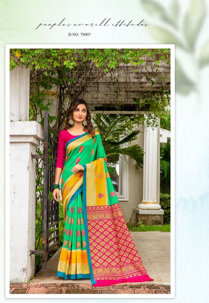 WEAVES VATIKA SILK BY SIDDHANT WEAVES 78001 TO 78008 SERIES INDIAN TRADITIONAL WEAR COLLECTION BEAUTIFUL STYLISH FANCY COLORFUL PARTY WEAR & OCCASIONAL WEAR COTTON SILK SAREES AT WHOLESALE PRICE