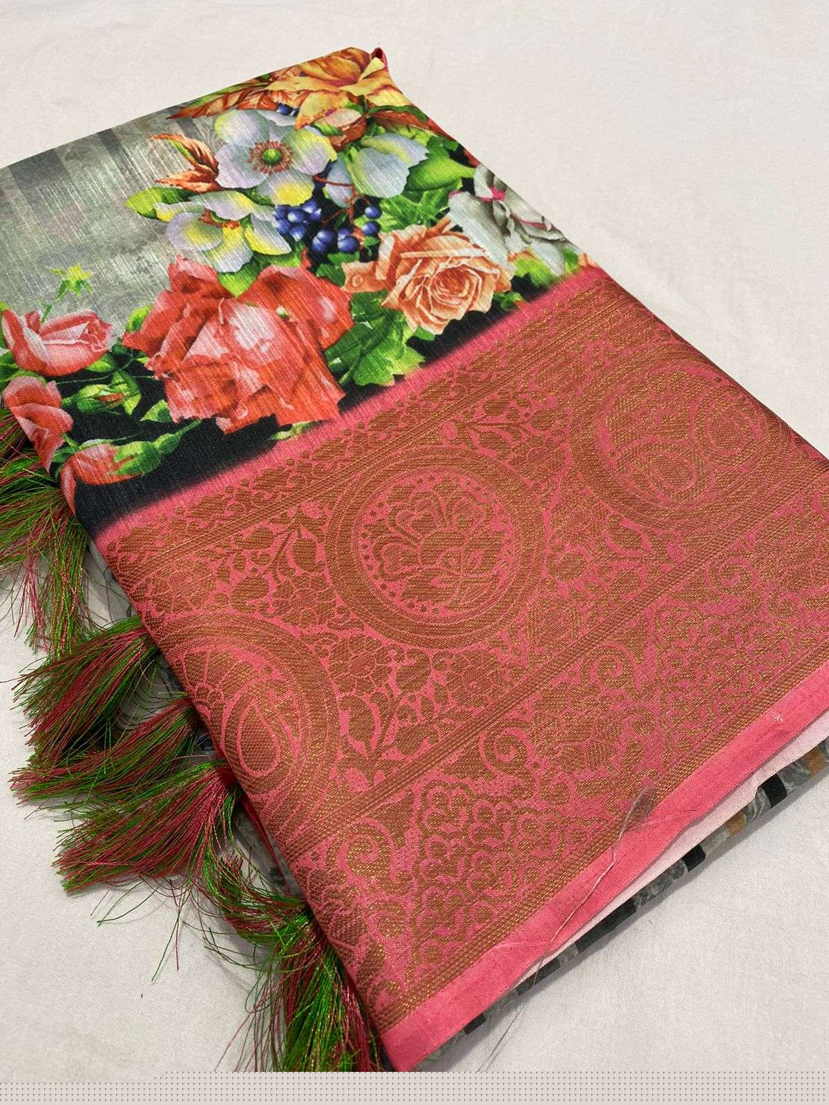 PLATINUM LINEN BY MYRA 01 TO 11 SERIES INDIAN TRADITIONAL WEAR COLLECTION BEAUTIFUL STYLISH FANCY COLORFUL PARTY WEAR & OCCASIONAL WEAR LINEN SAREES AT WHOLESALE PRICE