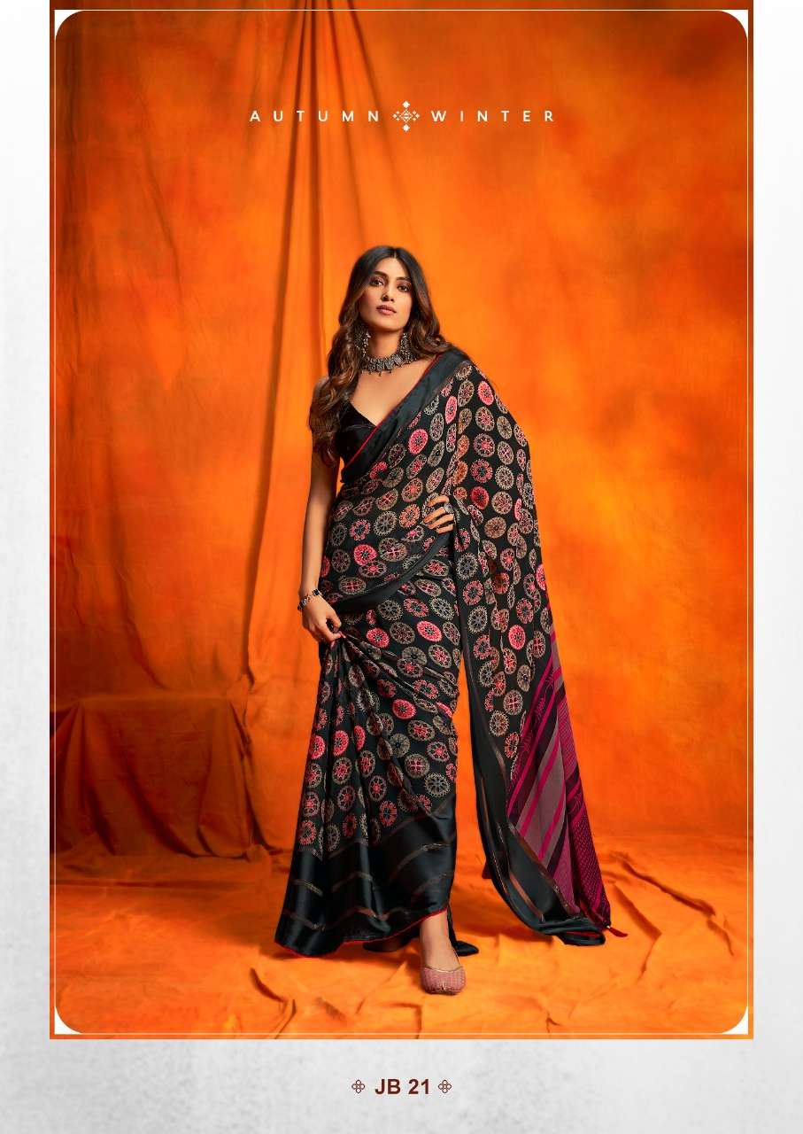 JEEVIKA BLACK VOL-2 BY SR 21 TO 25 SERIES INDIAN TRADITIONAL WEAR COLLECTION BEAUTIFUL STYLISH FANCY COLORFUL PARTY WEAR & OCCASIONAL WEAR WEIGHTLESS SATIN SAREES AT WHOLESALE PRICE