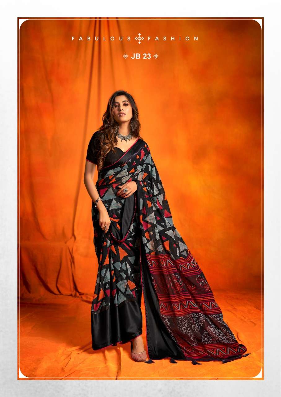 JEEVIKA BLACK VOL-2 BY SR 21 TO 25 SERIES INDIAN TRADITIONAL WEAR COLLECTION BEAUTIFUL STYLISH FANCY COLORFUL PARTY WEAR & OCCASIONAL WEAR WEIGHTLESS SATIN SAREES AT WHOLESALE PRICE