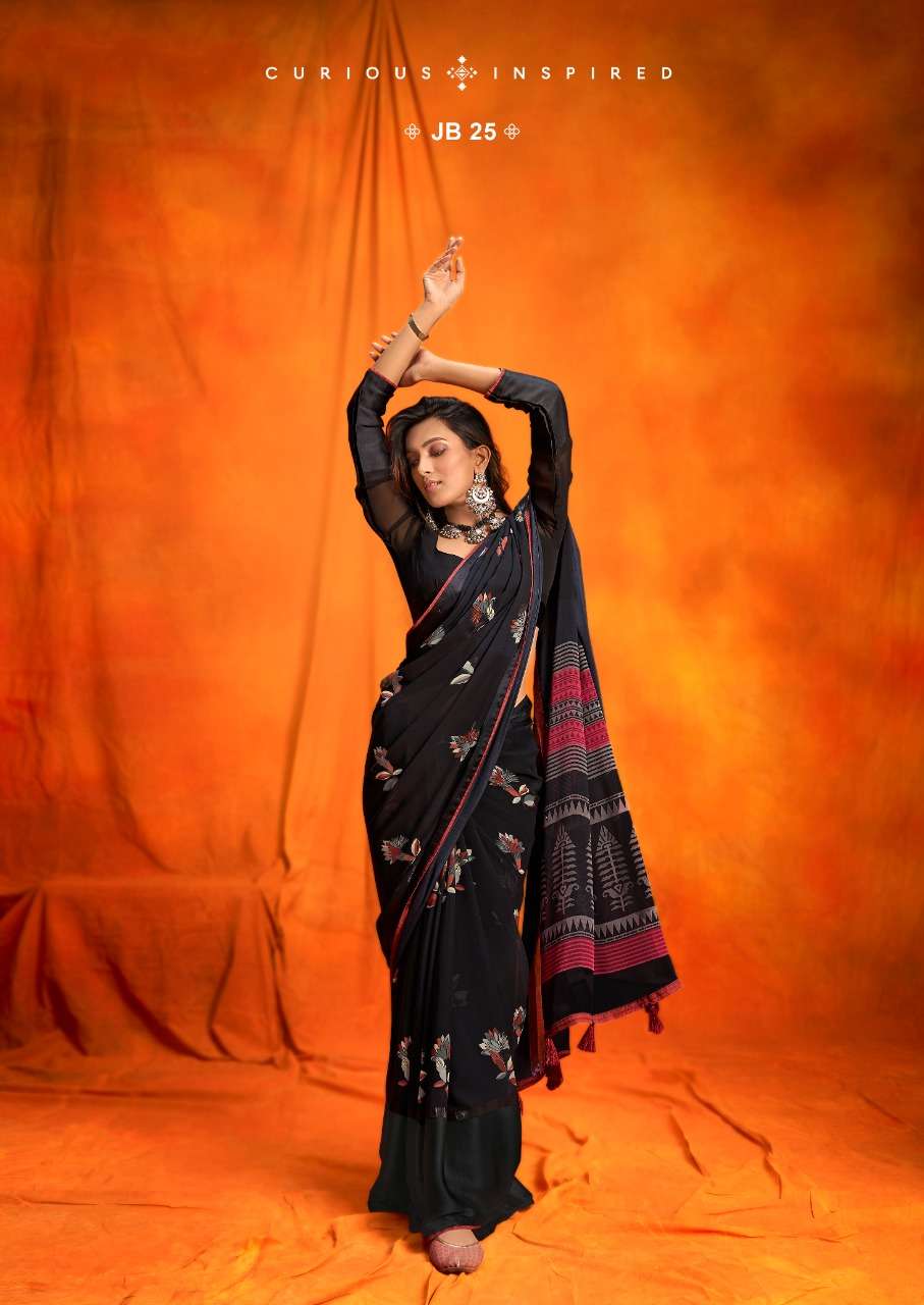 JEEVIKA BLACK VOL-2 BY SR 21 TO 25 SERIES INDIAN TRADITIONAL WEAR COLLECTION BEAUTIFUL STYLISH FANCY COLORFUL PARTY WEAR & OCCASIONAL WEAR WEIGHTLESS SATIN SAREES AT WHOLESALE PRICE