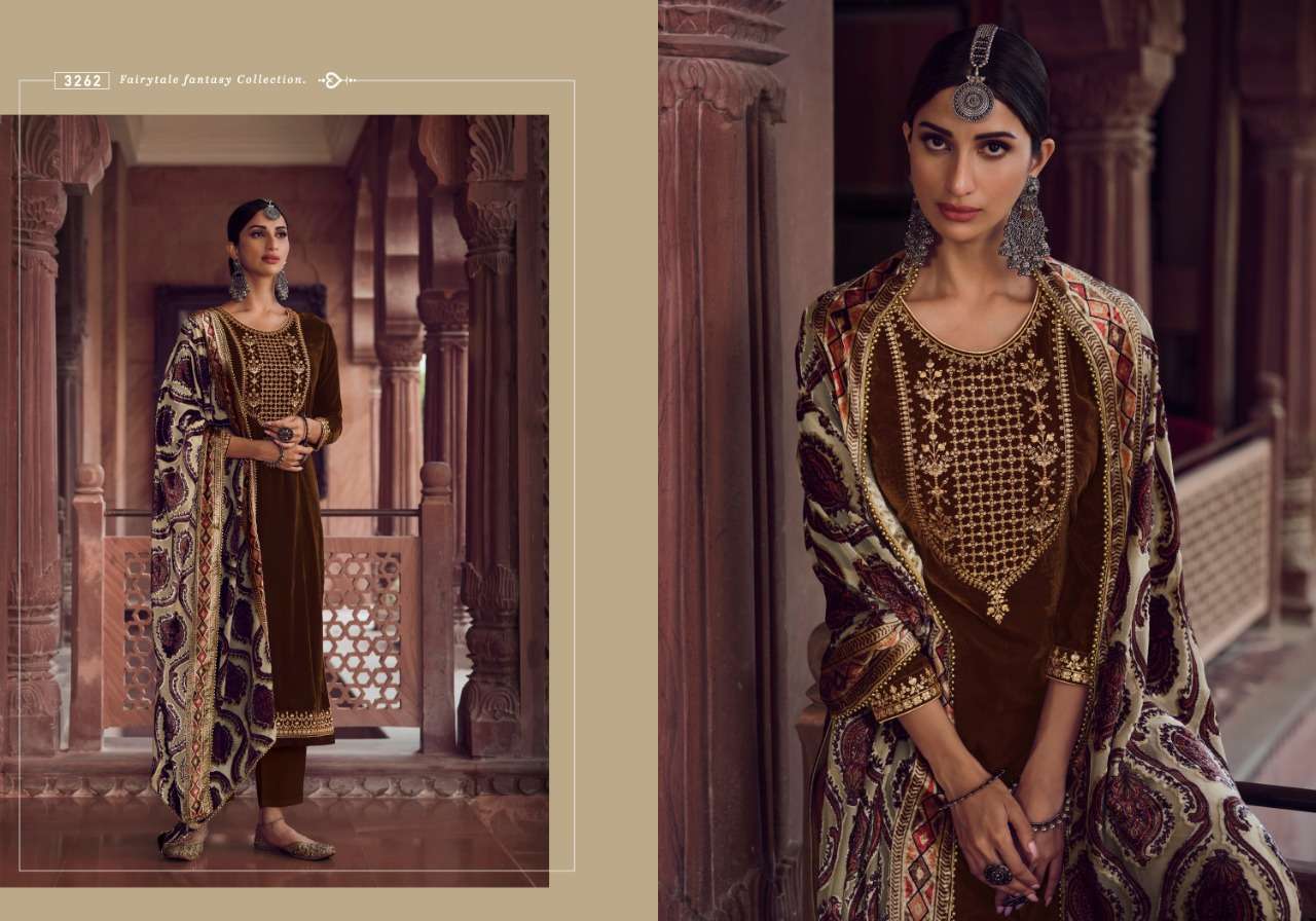 GLAMOUR BY CHARMY 3261 TO 3265 SERIES BEAUTIFUL SUITS COLORFUL STYLISH FANCY CASUAL WEAR & ETHNIC WEAR VELVET EMBROIDERED DRESSES AT WHOLESALE PRICE