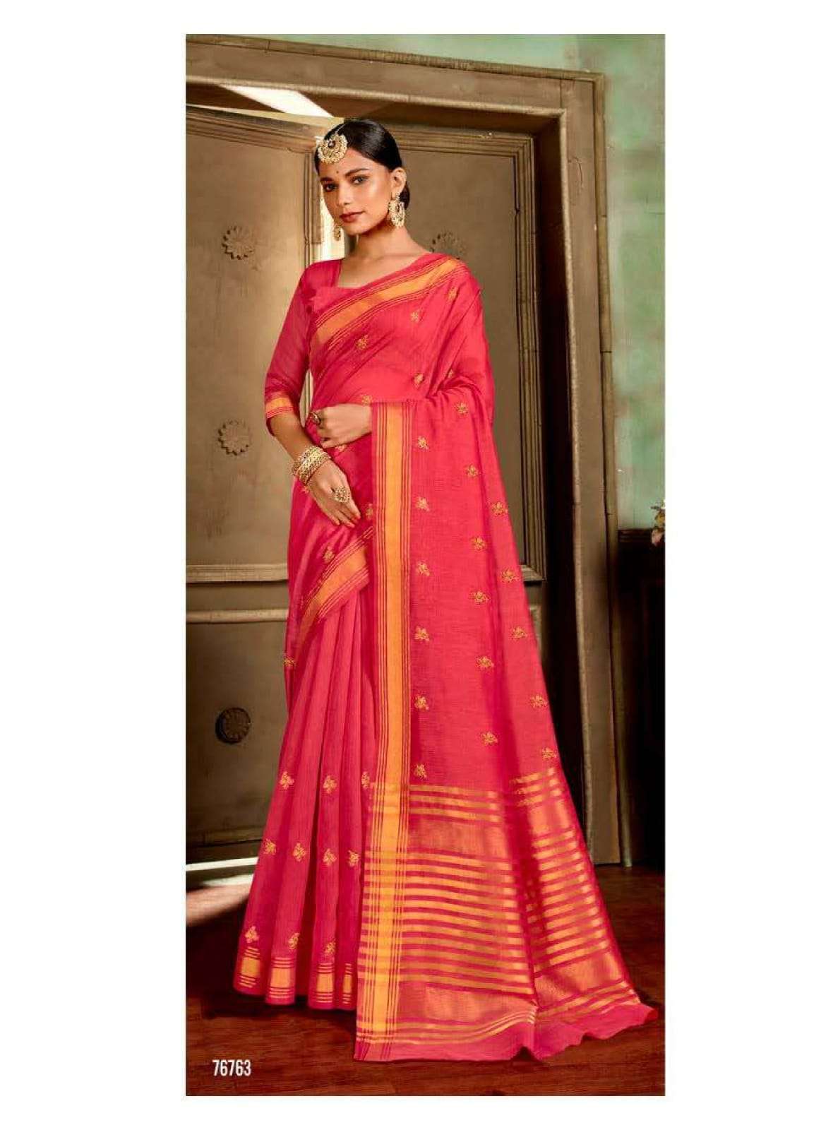 SINDHURA BY LIFESTYLE 76791 TO 76796 SERIES INDIAN TRADITIONAL WEAR COLLECTION BEAUTIFUL STYLISH FANCY COLORFUL PARTY WEAR & OCCASIONAL WEAR CHANDERI SILK SAREES AT WHOLESALE PRICE