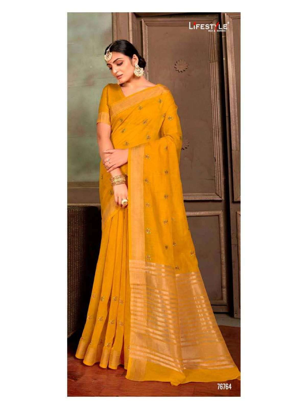SINDHURA BY LIFESTYLE 76791 TO 76796 SERIES INDIAN TRADITIONAL WEAR COLLECTION BEAUTIFUL STYLISH FANCY COLORFUL PARTY WEAR & OCCASIONAL WEAR CHANDERI SILK SAREES AT WHOLESALE PRICE