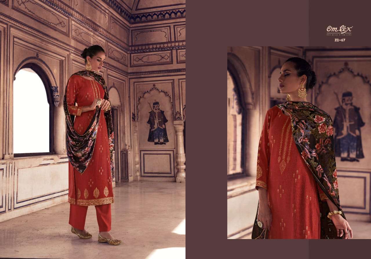 ZARQASH BY JHANSI 601 TO 68 SERIES BEAUTIFUL SUITS COLORFUL STYLISH FANCY CASUAL WEAR & ETHNIC WEAR PASHMINA SILK DRESSES AT WHOLESALE PRICE