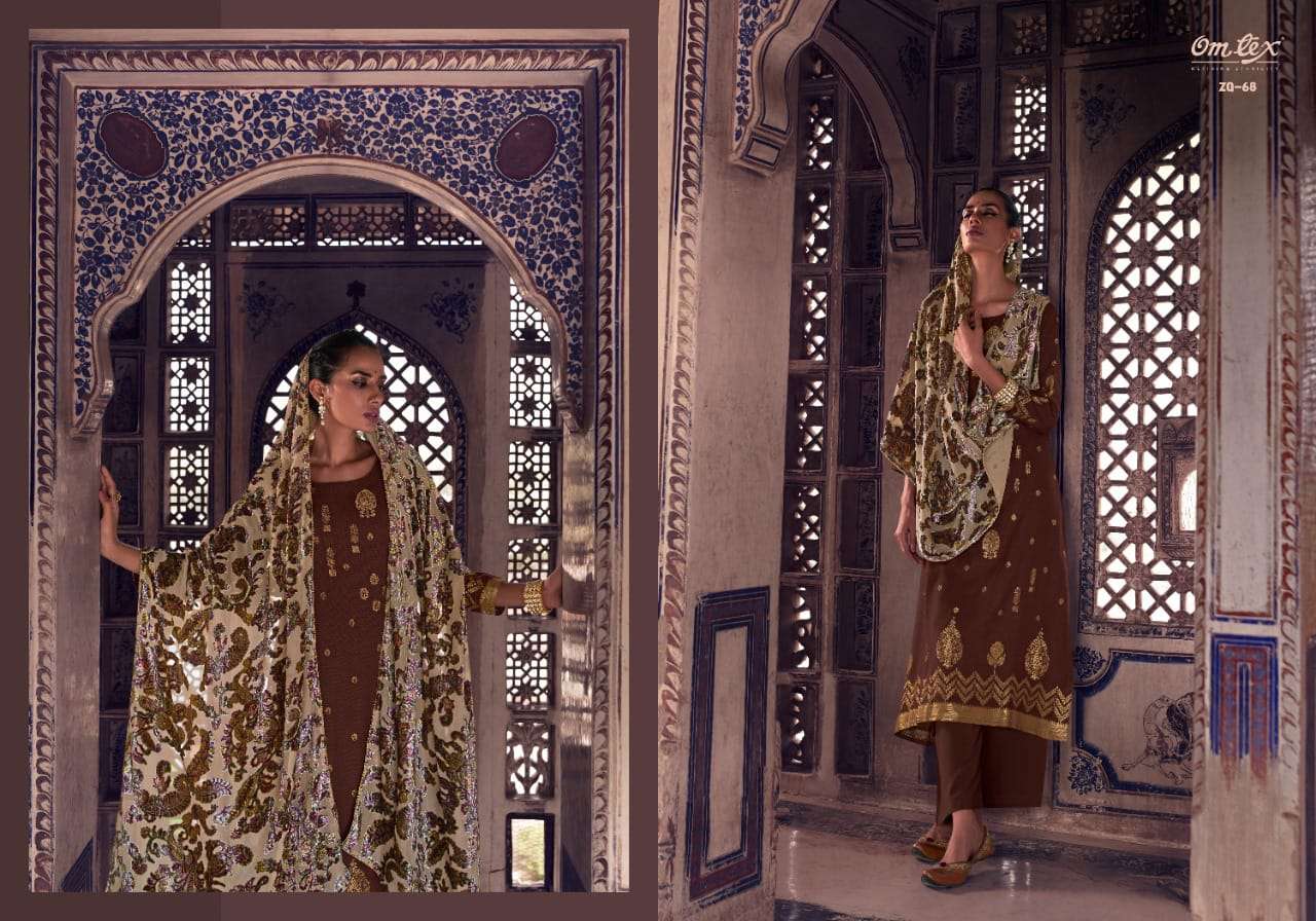 ZARQASH BY JHANSI 601 TO 68 SERIES BEAUTIFUL SUITS COLORFUL STYLISH FANCY CASUAL WEAR & ETHNIC WEAR PASHMINA SILK DRESSES AT WHOLESALE PRICE