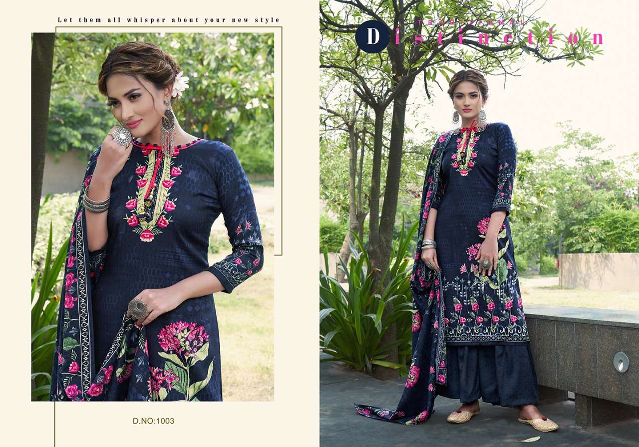 AARIKA BY VIJAYA FASHION 1001 TO 1008 SERIES BEAUTIFUL STYLISH SUITS FANCY COLORFUL CASUAL WEAR & ETHNIC WEAR & READY TO WEAR PASHMINA DOBBY PRINTED DRESSES AT WHOLESALE PRICE