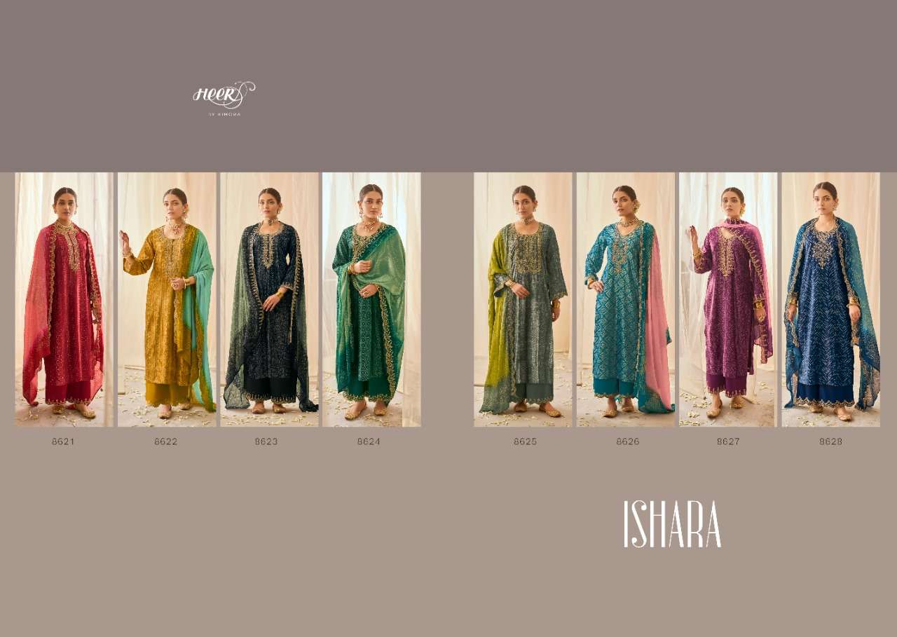 ISHARA BY KIMORA FASHION 8621 TO 8628 SERIES BEAUTIFUL STYLISH SUITS FANCY COLORFUL CASUAL WEAR & ETHNIC WEAR & READY TO WEAR VELVET DIGITAL PRINT EMBROIDERY DRESSES AT WHOLESALE PRICE
