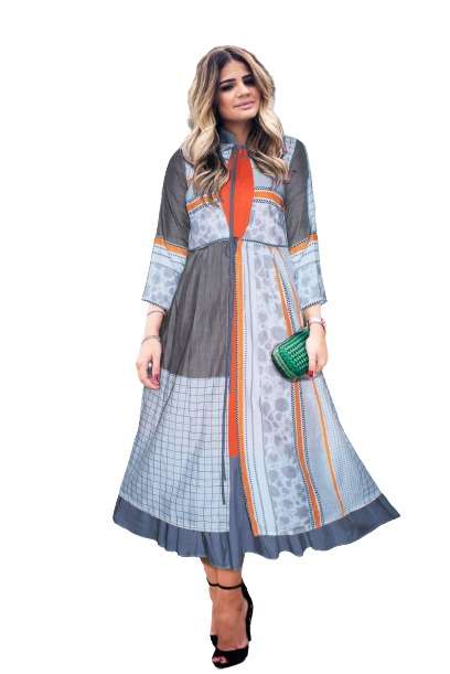 YAMEE BY ARYA DRESS MAKER 01 TO 07 SERIES BEAUTIFUL STYLISH FANCY COLORFUL CASUAL WEAR & ETHNIC WEAR COTTON DIGITAL PRINT GOWNS WITH KOTI AT WHOLESALE PRICE