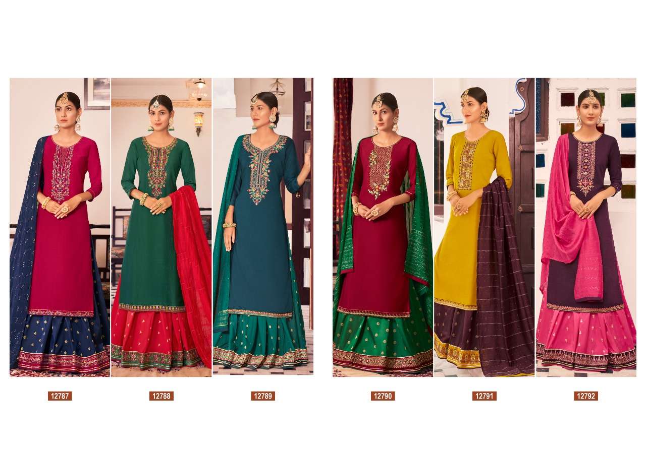 CARNIVAL VOL-3 BY KIVI 12787 TO 12792 SERIES BEAUTIFUL SUITS COLORFUL STYLISH FANCY CASUAL WEAR & ETHNIC WEAR LINING SILK DRESSES AT WHOLESALE PRICE