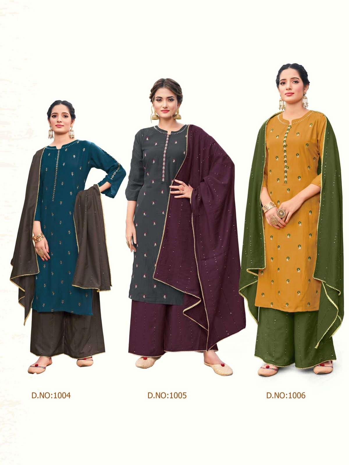 SURILI VOL-2 BY RT 1001 TO 1006 SERIES BEAUTIFUL SUITS STYLISH FANCY COLORFUL CASUAL WEAR & ETHNIC WEAR CHINNON SILK DRESSES AT WHOLESALE PRICE