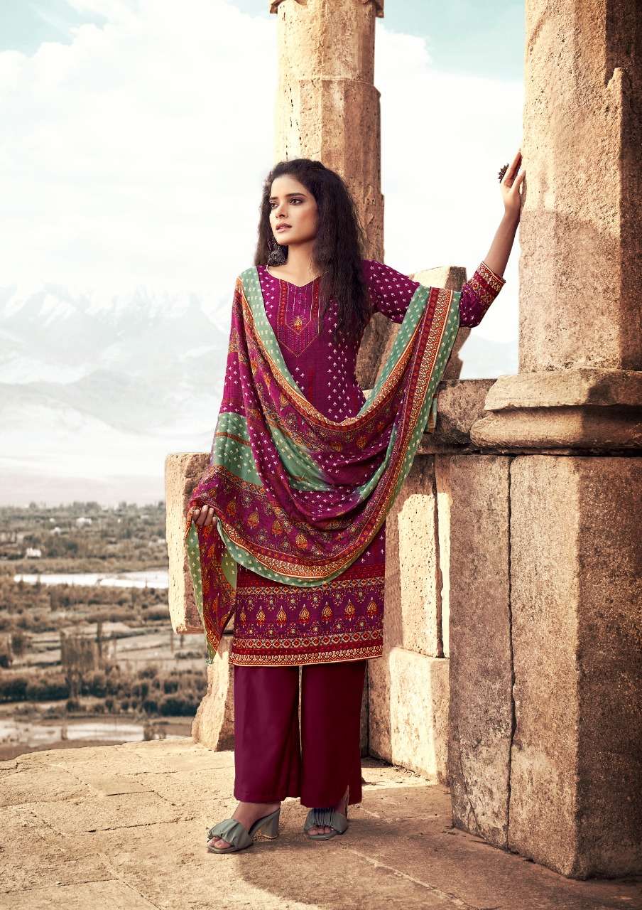 KALIKAA BY KESARIYA 1001 TO 1008 SERIES BEAUTIFUL STYLISH SHARARA SUITS FANCY COLORFUL CASUAL WEAR & ETHNIC WEAR & READY TO WEAR PASHMINA JACQUARD PRINTED DRESSES AT WHOLESALE PRICE