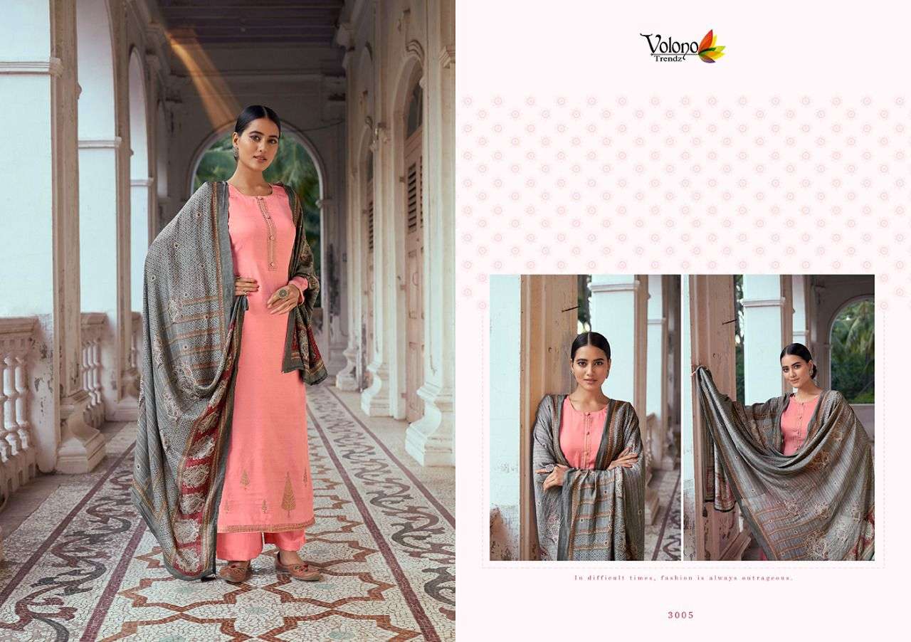 Elan Vol-5 By Volono Trendz 3001 To 3007 Series Beautiful Suits Stylish Fancy Colorful Party Wear & Occasional Wear Pure Pahsmina Dresses At Wholesale Price