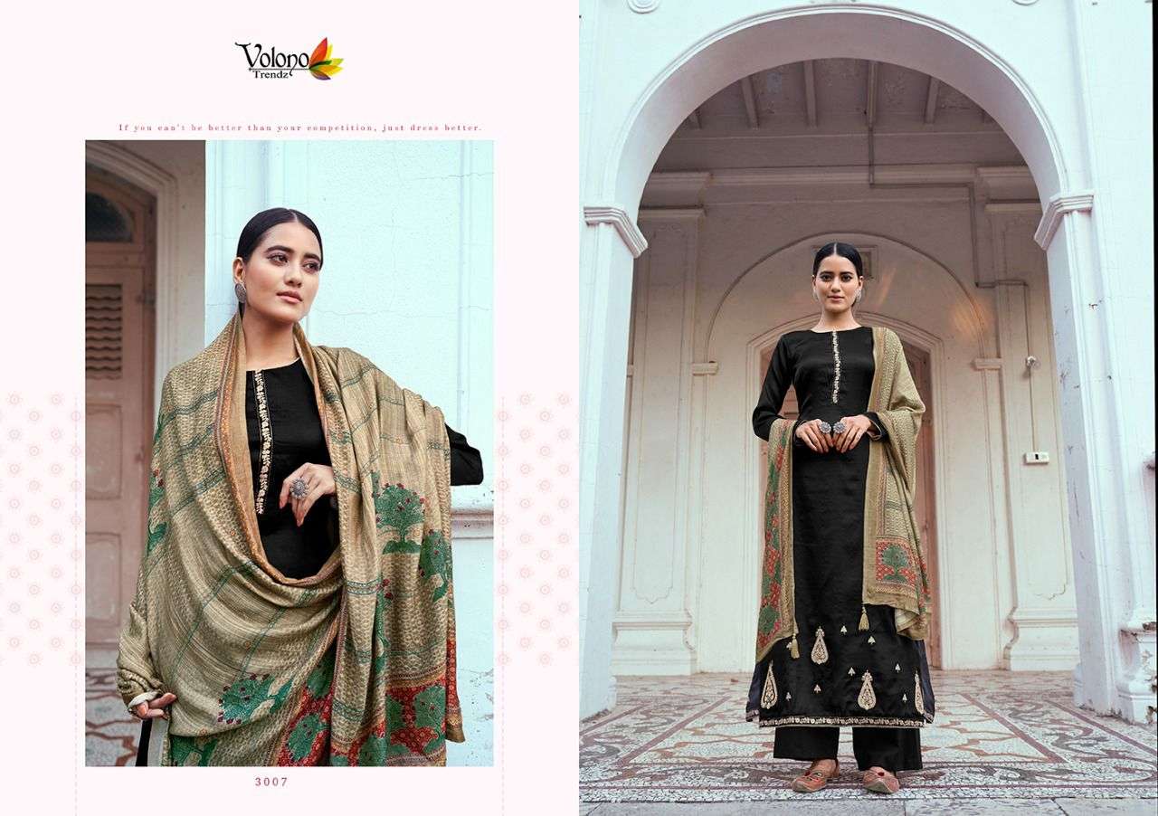 Elan Vol-5 By Volono Trendz 3001 To 3007 Series Beautiful Suits Stylish Fancy Colorful Party Wear & Occasional Wear Pure Pahsmina Dresses At Wholesale Price