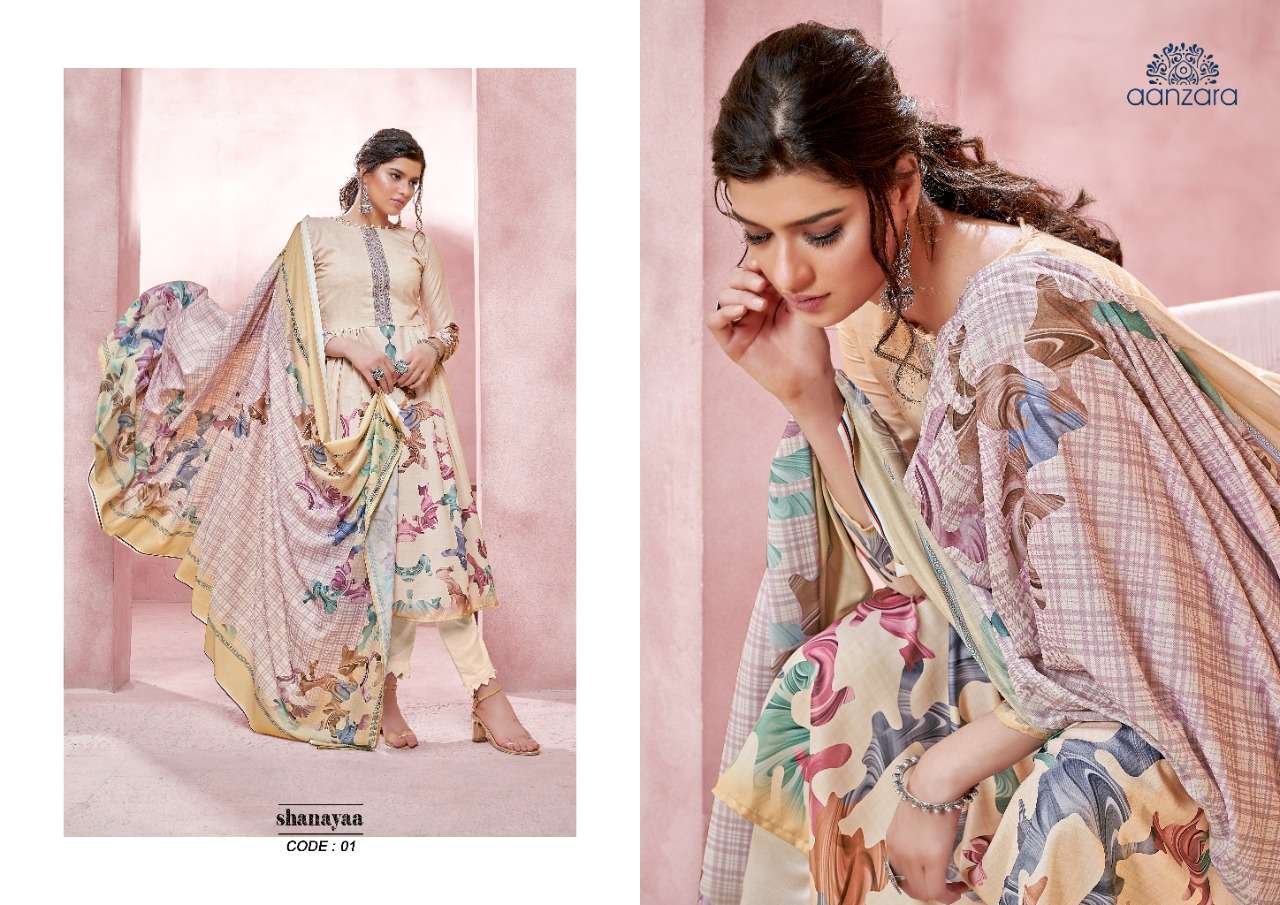 AANZARA SHANAYA BY ACME WEAVERS 01 TO 06 SERIES BEAUTIFUL SUITS COLORFUL STYLISH FANCY CASUAL WEAR & ETHNIC WEAR COTTON SATIN DIGITAL PRINT DRESSES AT WHOLESALE PRICE