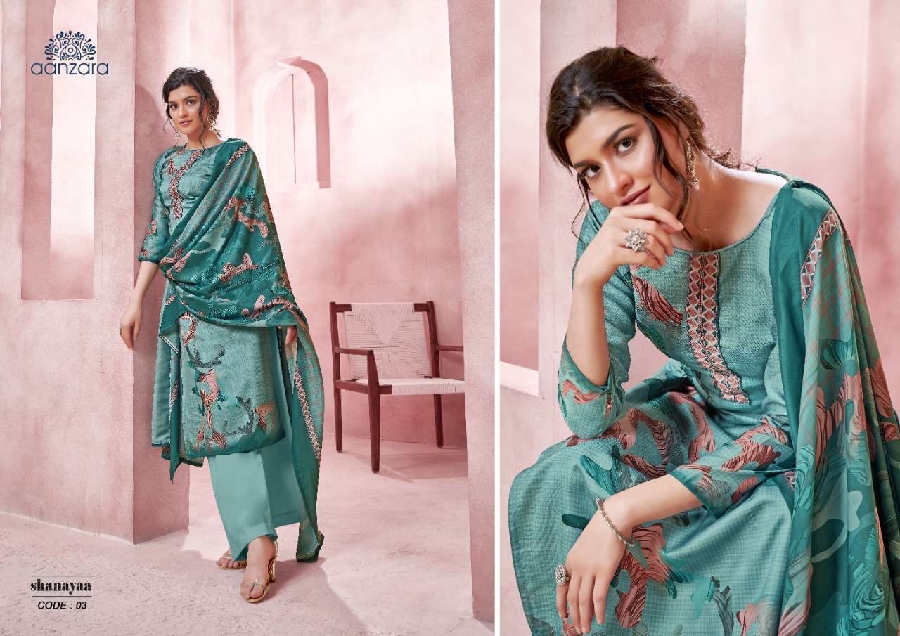 AANZARA SHANAYA BY ACME WEAVERS 01 TO 06 SERIES BEAUTIFUL SUITS COLORFUL STYLISH FANCY CASUAL WEAR & ETHNIC WEAR COTTON SATIN DIGITAL PRINT DRESSES AT WHOLESALE PRICE