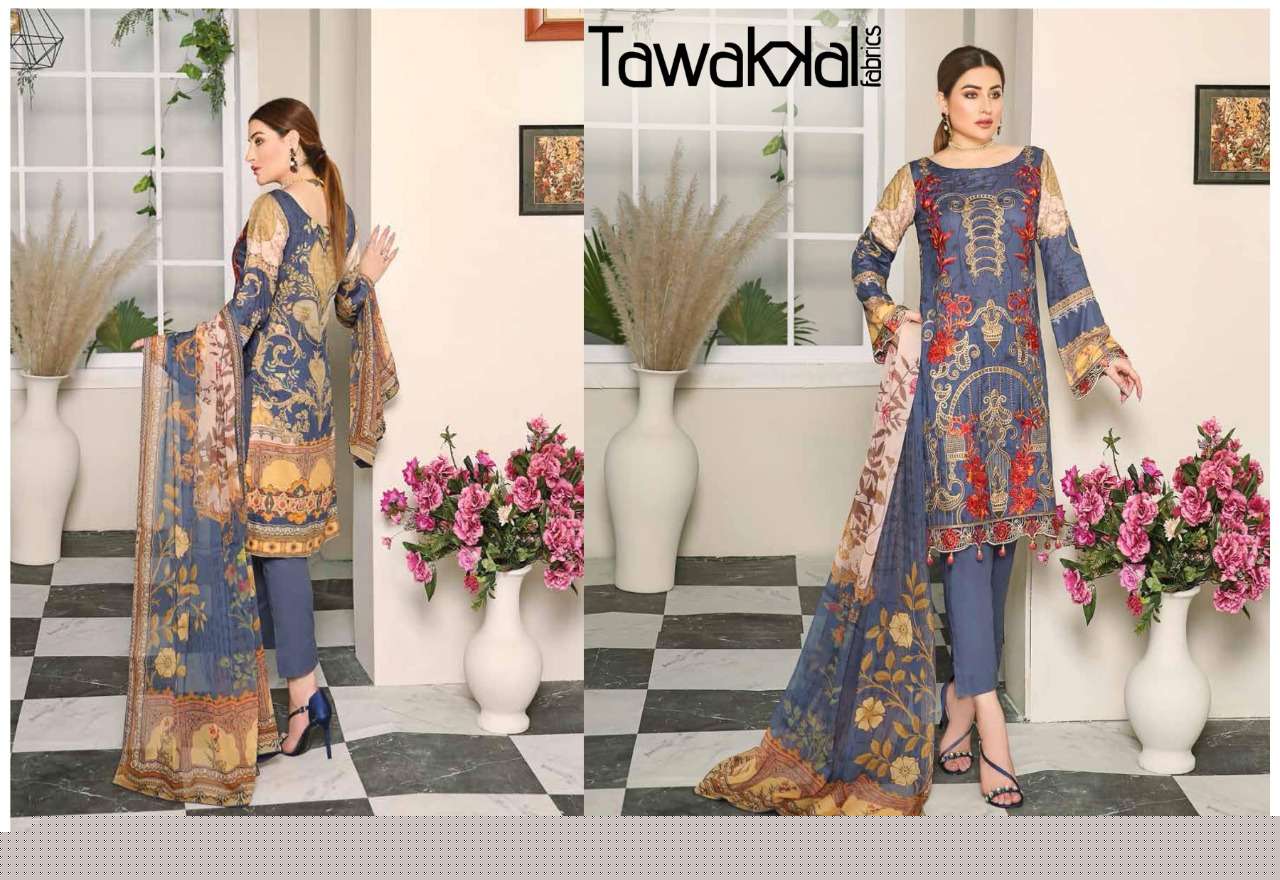 OPULENCE LUXURY COTTON VOl-5 BY TAWAKKAL FAB 5001 TO 5010 SERIES BEAUTIFUL STYLISH SUITS FANCY COLORFUL CASUAL WEAR & ETHNIC WEAR & READY TO WEAR COTTON PRINTED DRESSES AT WHOLESALE PRICE