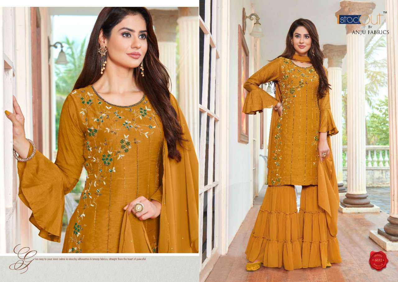 SAHIBA VOL-3 BY AF 6031 TO 6035 SERIES BEAUTIFUL SHARARA SUITS COLORFUL STYLISH FANCY CASUAL WEAR & ETHNIC WEAR DOLA SILK DRESSES AT WHOLESALE PRICE