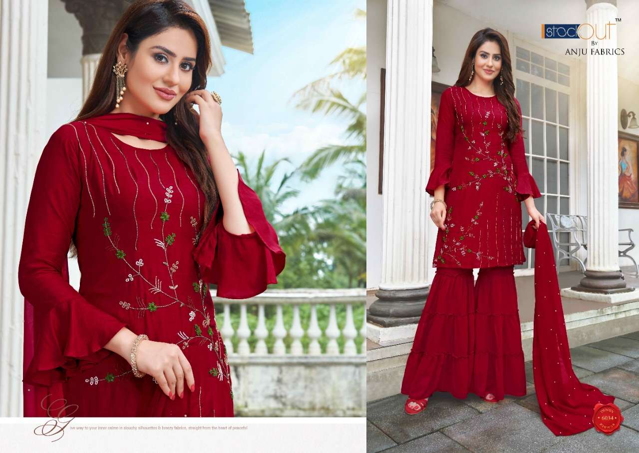 SAHIBA VOL-3 BY AF 6031 TO 6035 SERIES BEAUTIFUL SHARARA SUITS COLORFUL STYLISH FANCY CASUAL WEAR & ETHNIC WEAR DOLA SILK DRESSES AT WHOLESALE PRICE