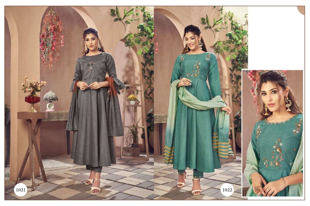 FALAK BY SNAPSTYLE 1019 TO 1024 SERIES BEAUTIFUL SUITS COLORFUL STYLISH FANCY CASUAL WEAR & ETHNIC WEAR BEMBERG SILK DRESSES AT WHOLESALE PRICE