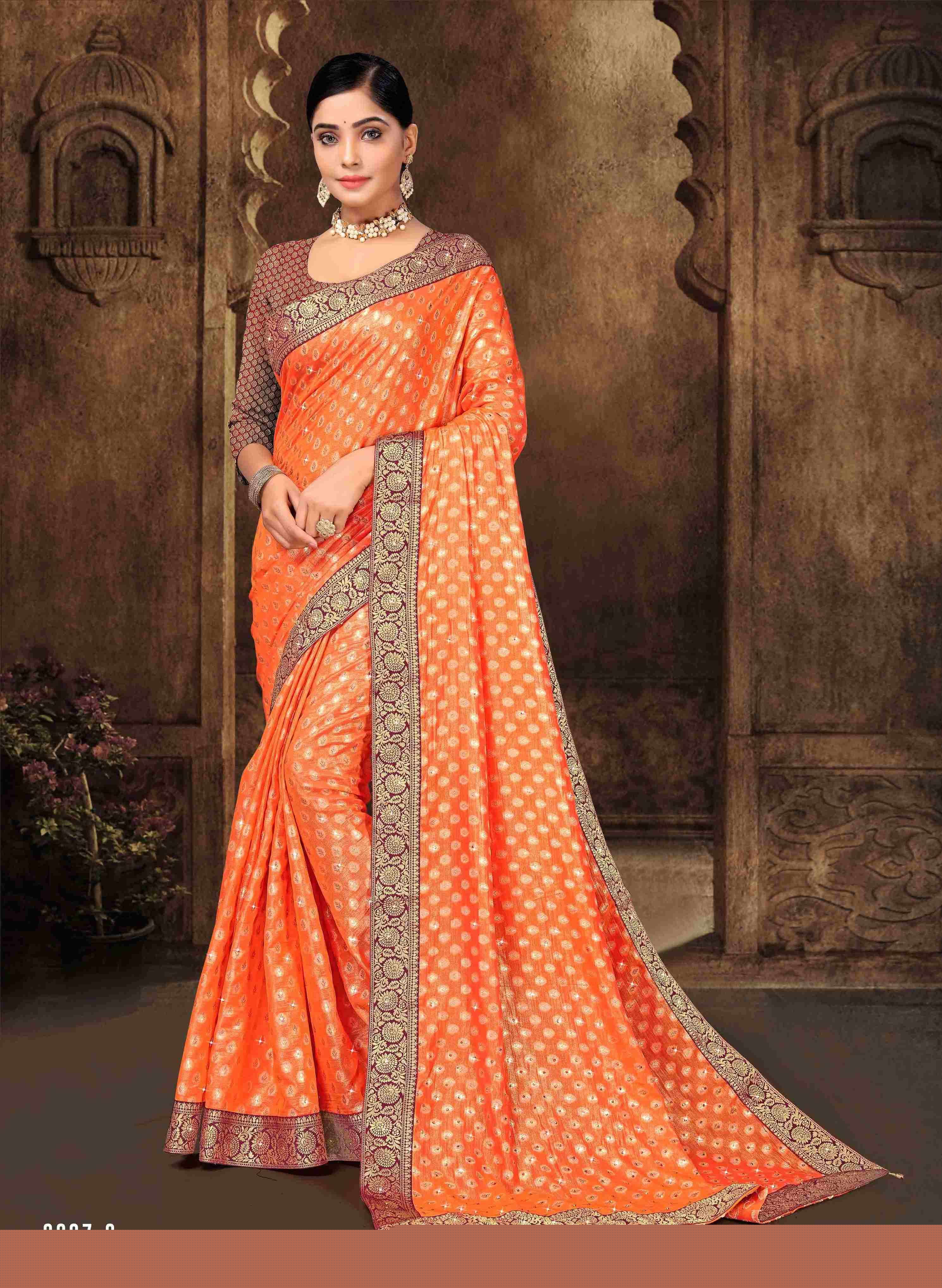 SHANKAR SUMAN BY INDIAN WOMEN 3237-A TO 3237-F SERIES INDIAN TRADITIONAL WEAR COLLECTION BEAUTIFUL STYLISH FANCY COLORFUL PARTY WEAR & OCCASIONAL WEAR BRASSO SAREES AT WHOLESALE PRICE